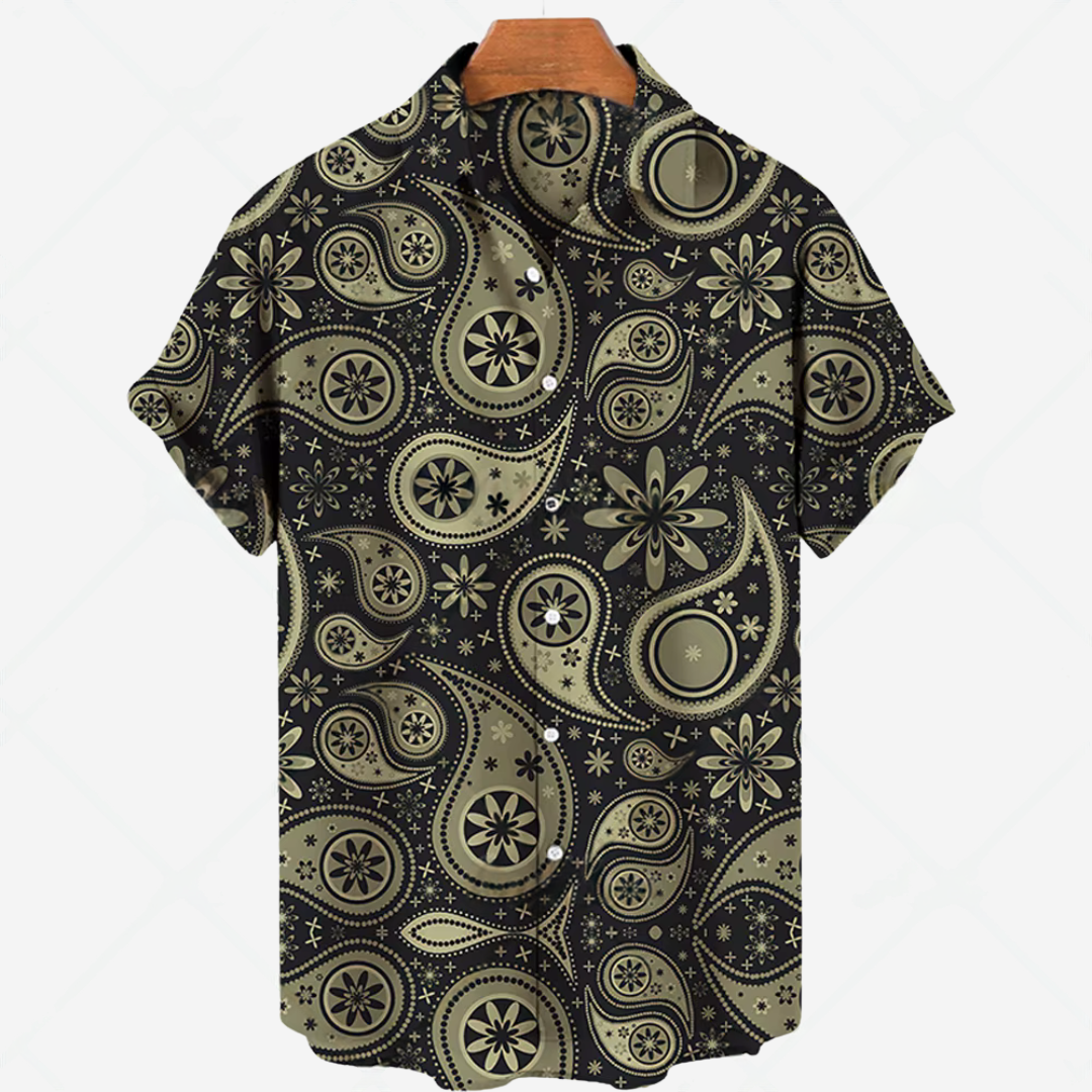 Chemise courte manche décontractée avec impression style sans effort pour toutes les occasions