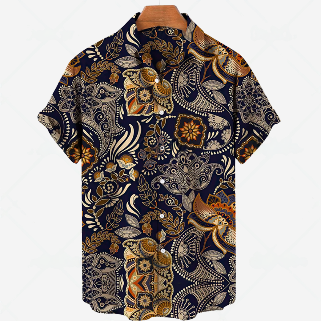 Chemise courte manche décontractée avec impression style sans effort pour toutes les occasions