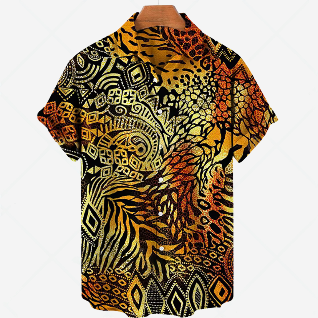 Chemise courte manche décontractée avec impression style sans effort pour toutes les occasions