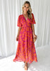 Isabella | Robe Maxi Femme Florale à V Décolleté pour Invité de Mariage