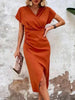 Chloe | Robe Midi Invitée de Mariage en Enveloppe V Cou pour Femme