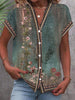 Olivia | Blouse Boho V-Cou Femme Manches Courtes Légère Florale