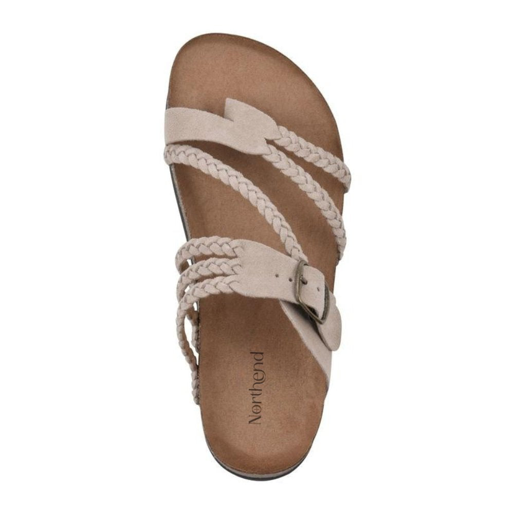 Olivia | Women's Braided Strap Buckle Sandals Cork Sole