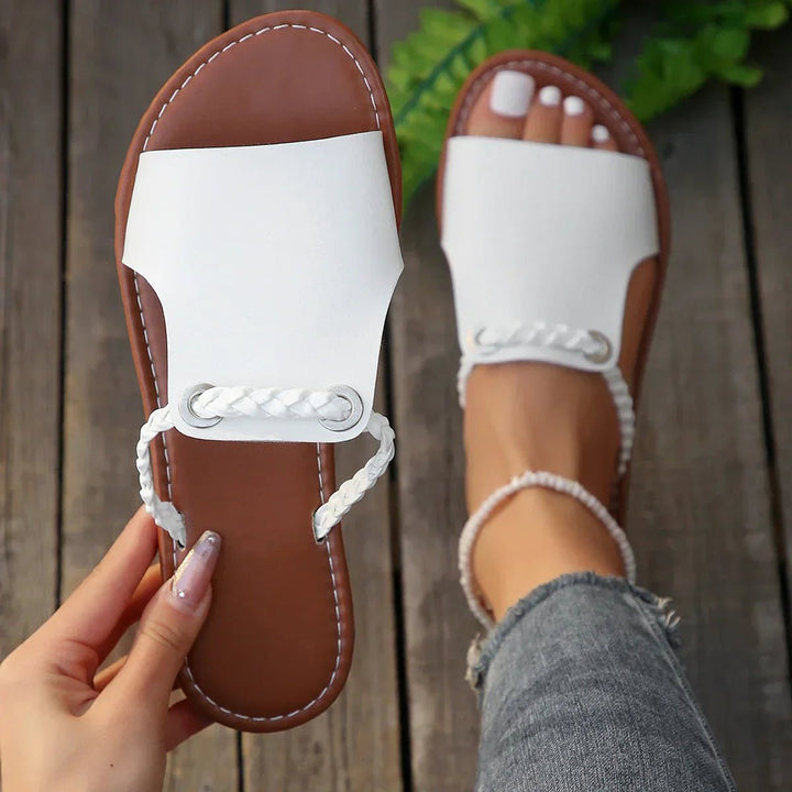 Isabella | Women's Braided Strap Flat Sandals Boho Style