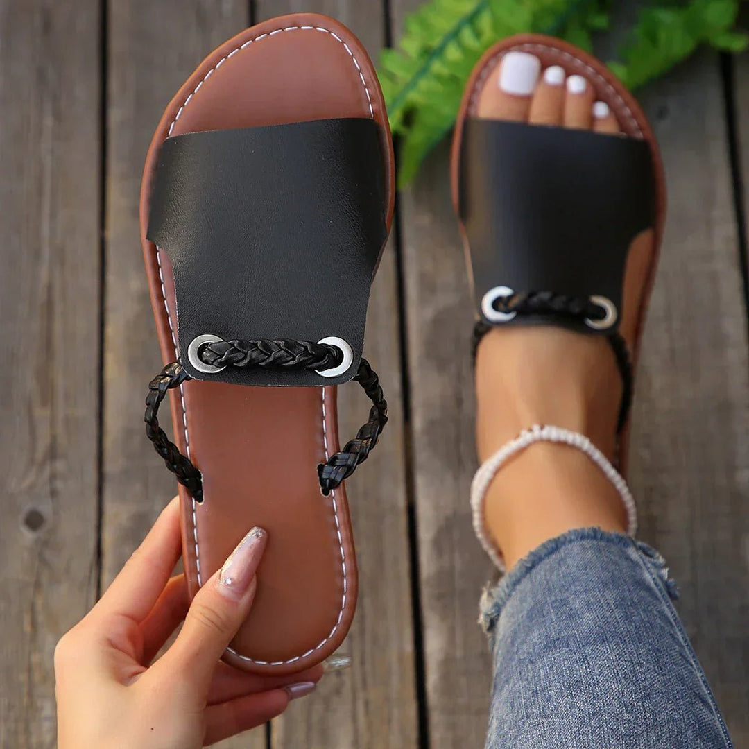 Isabella | Women's Braided Strap Flat Sandals Boho Style