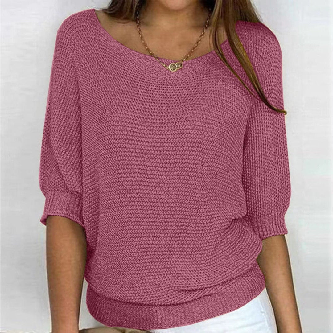 Isabella | Women's Cotton Blend 3/4 Sleeve Sweater Oversized Knit