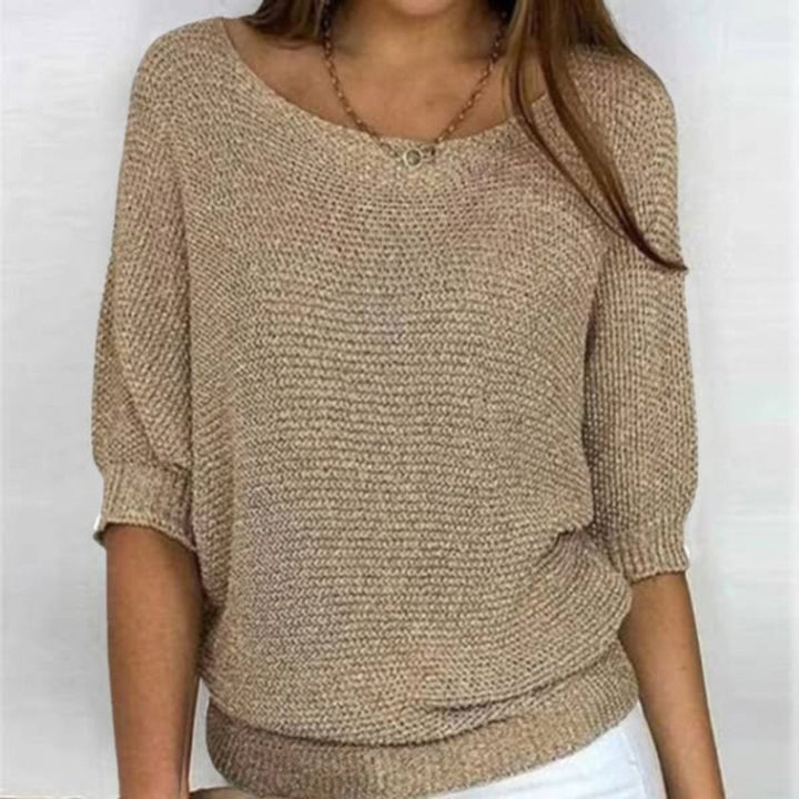 Isabella | Women's Cotton Blend 3/4 Sleeve Sweater Oversized Knit