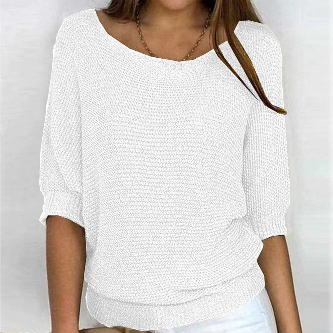 Isabella | Women's Cotton Blend 3/4 Sleeve Sweater Oversized Knit