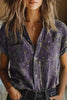 Eleanor | Blouse en Coton Floral à Boutons pour Femme à Manches Courtes