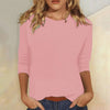 Amelia | T-shirt Femme Col Rond Manches 3/4 Taille Normale