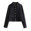 Claire | Veste Bomber Femme Cropped Bouton Devant