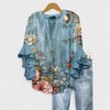 Penelope | Blouse Florale Femme à Manches Volantes V-Casual