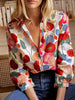 Grace | Blouse Bouton Fleurie pour Femme à Manches Longues Détendue