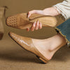 Aria | Mules en cuir pour femmes à bout carré tissé