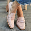 Mia | Mocassins en cuir verni pour femmes à talons blocs, confortables