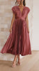 Kaitlyn | Robe Midi Invitée de Mariage Femme Plissée à V