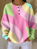 Camila | Pull en maille waffle femme manches longues bouton devant oversize