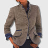 Madison | Blazer en Laine pour Femme avec Col Haut et Bouton Devant