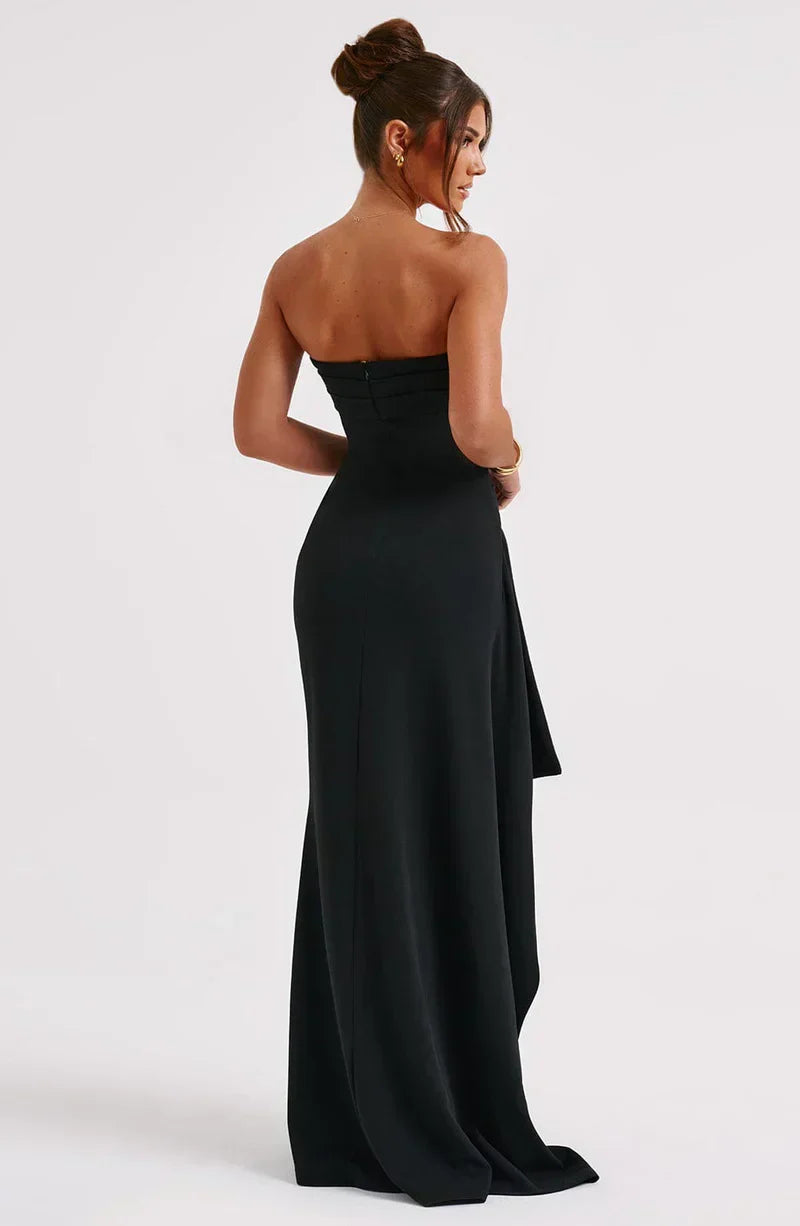 Robe Maxi Torsadée Femme Décollée des Épaules