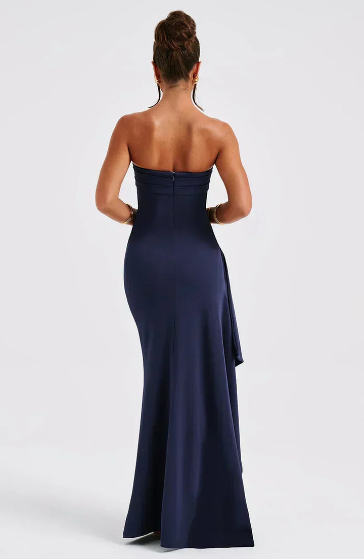 Robe Maxi Torsadée Femme Décollée des Épaules